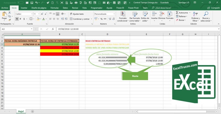 Control Tiempo Entrega Excel Formato Condicional