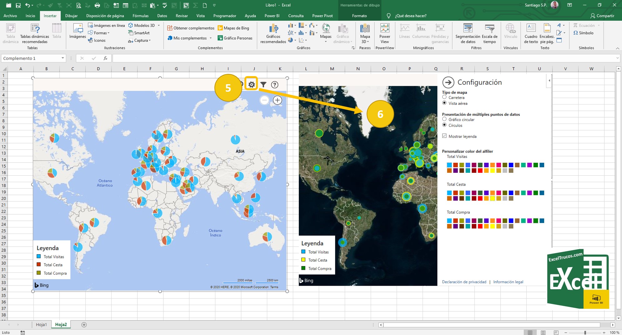 Gráficos de Mapa y Personas en Excel